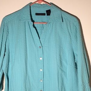 Textured Aqua Blouse